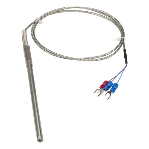 FTARP08 PT100 type B grade 6*100mm 321 stainless steel flexible probe 1m metal screening cable RTD temperature sensor