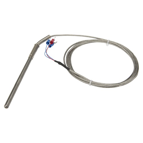 FTARP08 PT100 type B grade 6*100mm 321 stainless steel flexible probe 2m metal screening cable RTD temperature sensor