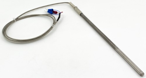 FTARP08 PT100 type B grade 6*200mm 321 stainless steel flexible probe 1m metal screening cable RTD temperature sensor