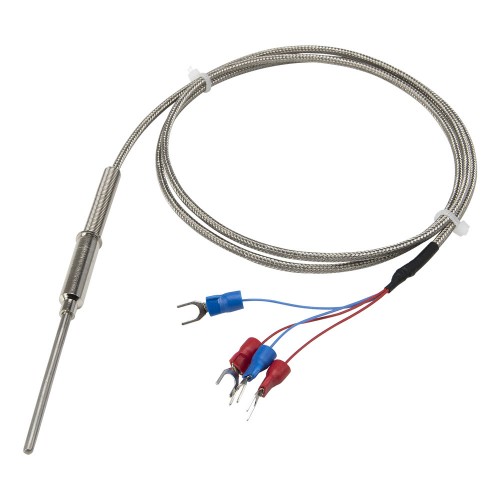 FTARP08 PT1000 type A grade 3*50mm 321 stainless steel flexible probe 4 wires 1m metal screening cable sheathed RTD temperature sensor