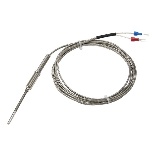 FTARP08 T type 2*50mm 321 stainless steel flexible probe 2m metal screening cable sheathed thermocouple temperature sensor