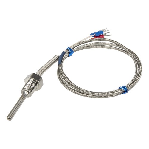 FTARP09 PT100 type 316L M12*1mm screw thread 5*50mm probe 1m metal screening cable RTD temperature sensor