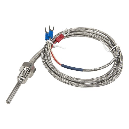 FTARP09 PT100 type M12*1.5 screw thread 5*50mm probe 2m high density metal screening cable RTD temperature sensor