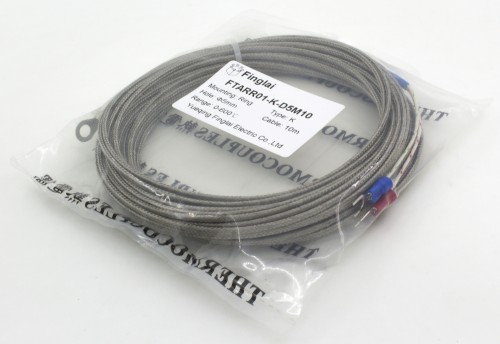 FTARR01 K type 5mm inner diameter ring 10m metal screening cable thermocouple temperature sensor