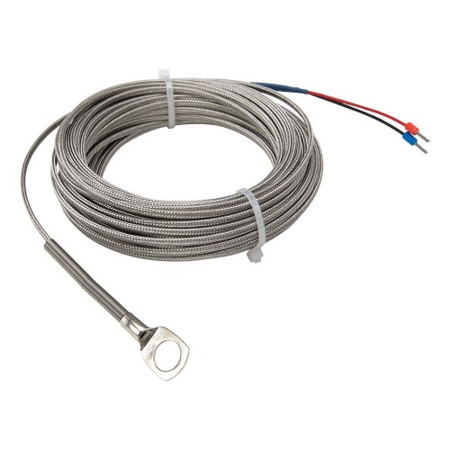 FTARR03 K type 600℃ max 10mm diameter hole ring 10m metal screening cable with spring 3D printer ungrounded thermocouple temperature sensor