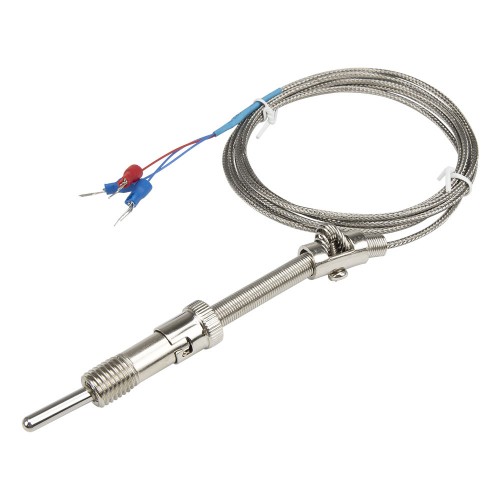 FTARS01 PT100 type A grade bayonet M12*1.5 compression spring 32mm sleeve length 2m metal screening cabel RTD temperature sensor