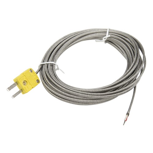 FTARW03 K type 5m high temperature resistance metal screening cable wire head plug connection thermocouple temperature sensor
