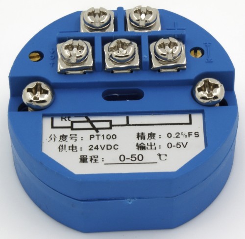 FTT01-V5 PT100 input 0-5V output 0-50℃ temperature transmitter
