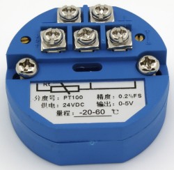 FTT01-V5 PT100 input 0-5V output -20-60℃ temperature transmitter