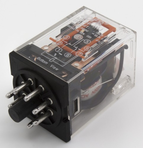 MK2P-INJ-220VAC electromagnetic relay with 220VAC coil voltage
