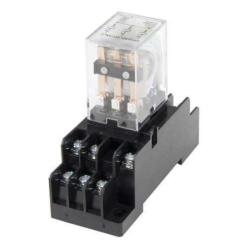 HH53PL DC 12V LED indicator electromagnetic relay with socket base HH53P MY3 series 12VDC HH53P-L MY3NJ