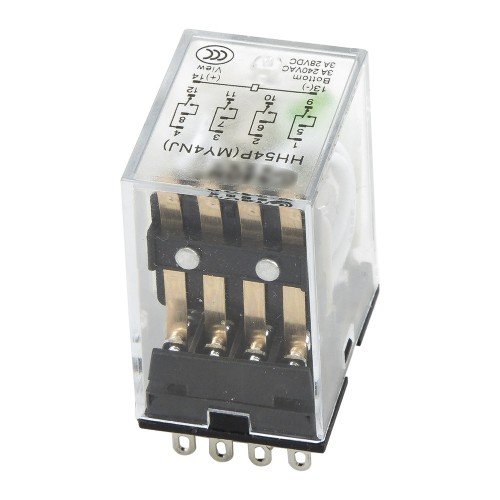 HH54PL DC 12V electromagnetic relay with LED indicator HH54P MY4 series 12VDC HH54P-L MY4NJ