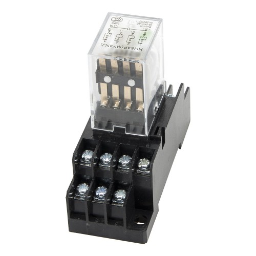 HH54PL DC 24V LED indicator electromagnetic relay with socket base HH54P MY4 series 24VDC HH54P-L MY4NJ
