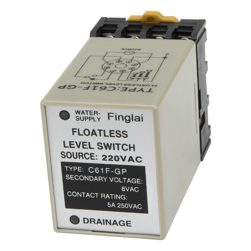C61F-GP AC 220V floatless level relay with socket base 220VAC water level controller pump automatic switch