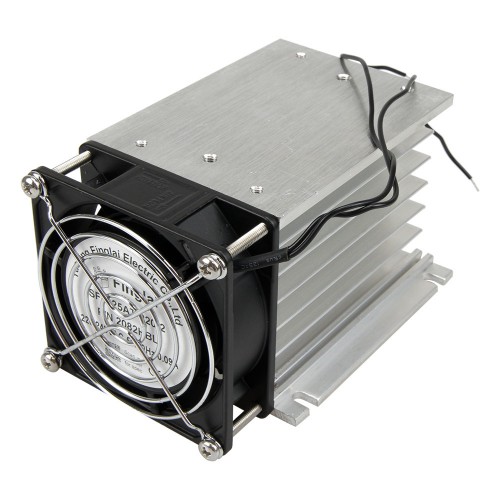 FHSH01F-110 white 110*100*80mm three phase solid state relay SSR aluminum heat sink SSR radiator with 220VAC ball bearing fan and protective cover
