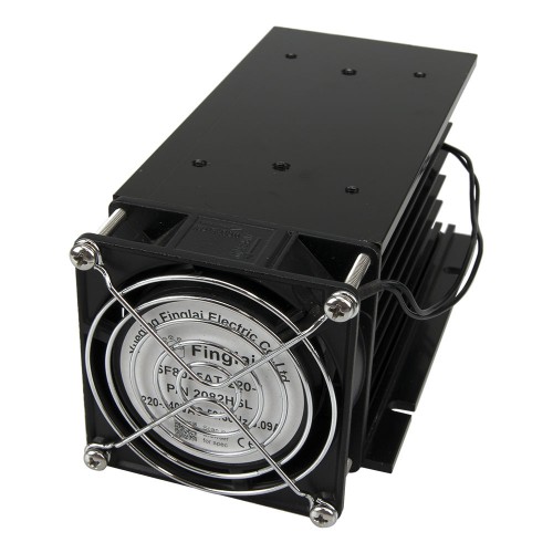 FHSH01F-150 black 150*100*80mm three phase solid state relay SSR aluminum heat sink SSR radiator with 220VAC oil-retaining bearing fan and protective cover