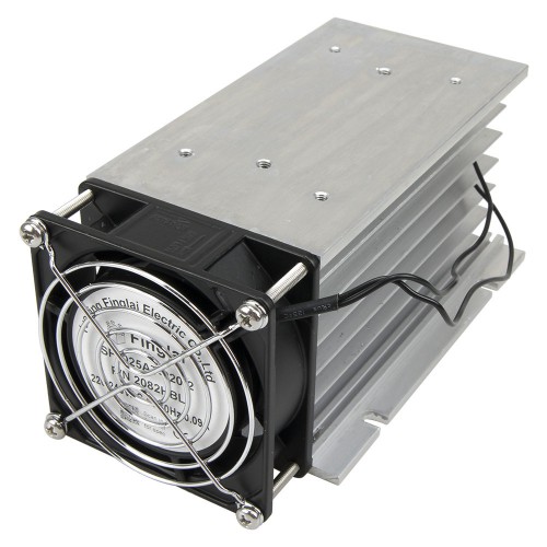 FHSH01F-150 white 150*100*80mm three phase solid state relay SSR aluminum heat sink SSR radiator with 220VAC ball bearing fan and protective cover