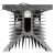 FHSY02 series white 300x141x135mm MTC IGBT heat sinks radiators with fan and protective cover