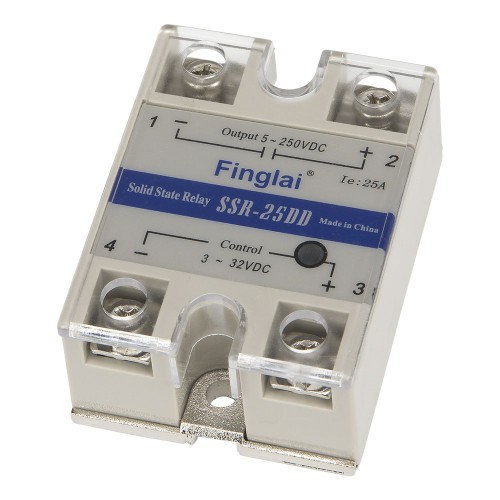 SSR-25DD single phase DC to DC 25A 5-250VDC solid state relay 25DD SSR