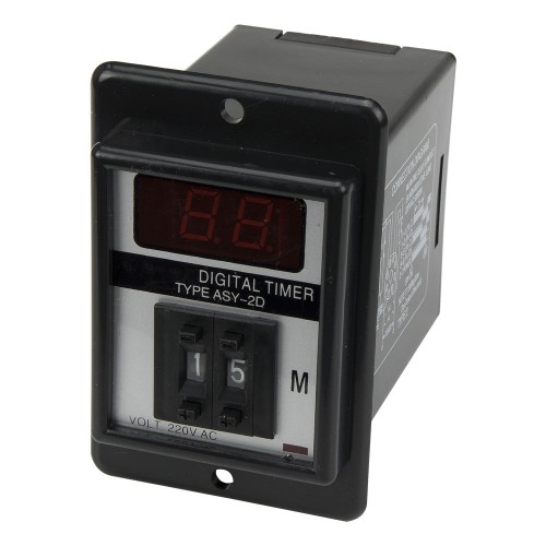 ASY-2D AC 220V 99min on delay DPDT black case digital time relay