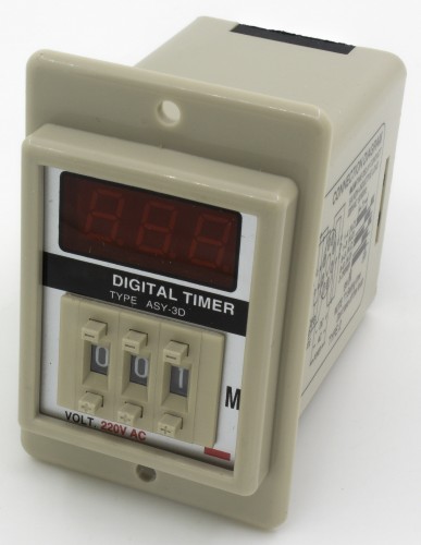 ASY-3D AC 220V 99.9min on delay DPDT white case digital time relay