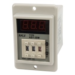 ASY-3SM AC 220V 0.1s-999min on delay DPDTwhite case digital time relay