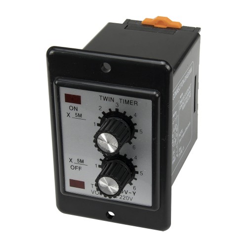 ATDV-Y AC 220V 30min on 30min off range repeat cycle SPDT time relay twin timer with socket