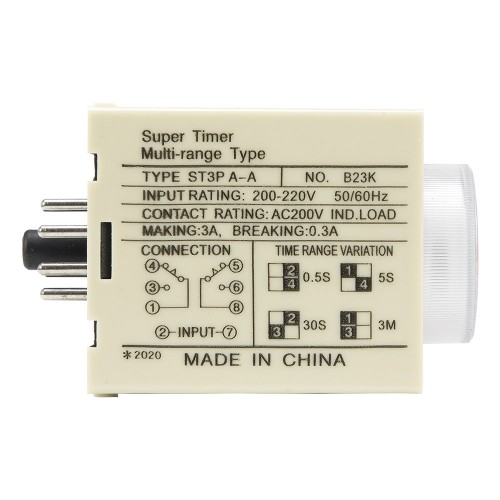 ST3PA-A AC 110V 0.5s/5s/30s/3min on delay time DPDT time relay