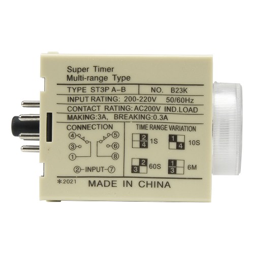 ST3PA-B AC/DC 12V 1s/10s/60s/6min on delay time DPDT time relay