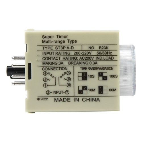 ST3PA-D AC 380V 10s/100s/10min/60min on delay time DPDT time relay