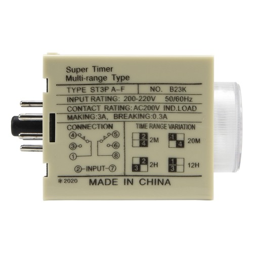 ST3PA-F AC 110V 2min/20min/2h/12h on delay time DPDT time relay