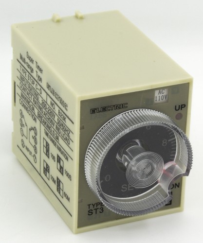 ST3PC-D AC 110V 10s/100s/10min/60min on delay time SPDT and instantaneous SPDT time relay