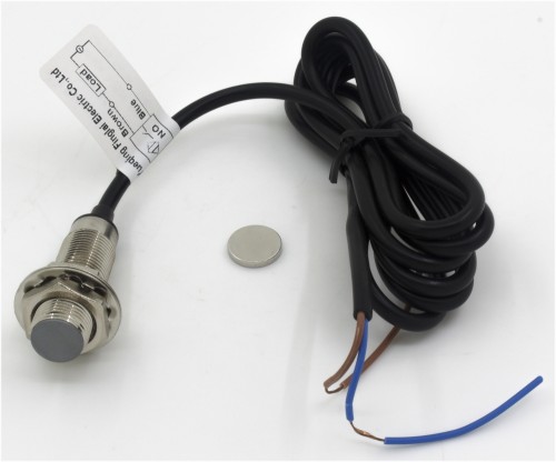 GHG12-10A Dia.12x37 10mm sensing 1.2m cable dry reed tube magnetic proximity sensor switch with work light