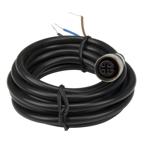 FSC12-FS-3 M12 3 pins straight female head 2m black PVC cable sensor connector