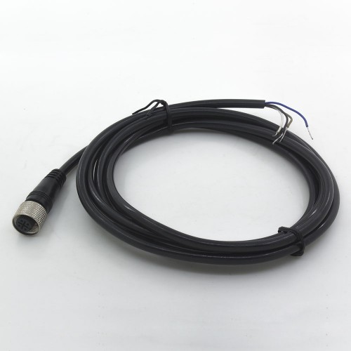 FSC12-FS-4 M12 4 pins straight female head 2m black PUR cable sensor connector