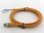 FSC12-MS-4 M12 4 pins straight male head 2m orange PVC cable sensor connector