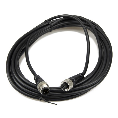 FSC1212-MS5-FS5 5 pins male straight head + M12 5 pins female straight head 5m black PVC cable sensor connector