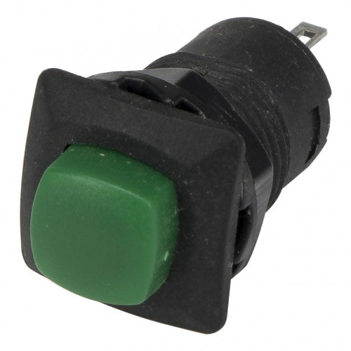 DS-426 green 12mm mounting diameter self-lock ON-OFF square push button switch