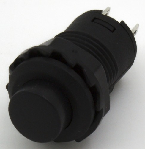 DS-428 black 12mm mounting diameter self-lock ON-OFF round push button switch