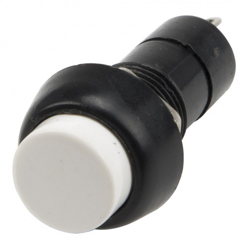 PBS-11A white 12mm mounting diameter self-lock ON-OFF round push button switch