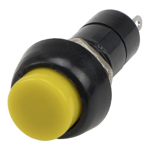 PBS-11B yellow 12mm mounting diameter reset (ON) - OFF round push button switch