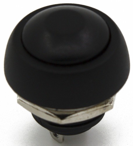 PBS-33B black 12mm mounting diameter reset (ON) - OFF round push button switch