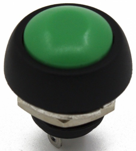 PBS-33B green 12mm mounting diameter reset (ON) - OFF round push button switch
