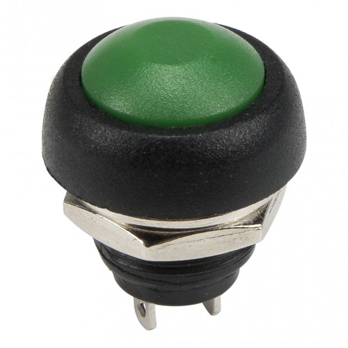 PBS-33B green 12mm mounting diameter reset (ON) - OFF round push button switch
