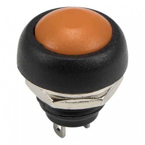 PBS-33B orange 12mm mounting diameter reset (ON) - OFF 0.75m cable round push button switch