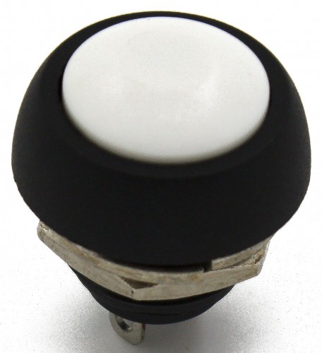 PBS-33B white 12mm mounting diameter reset (ON) - OFF round push button switch