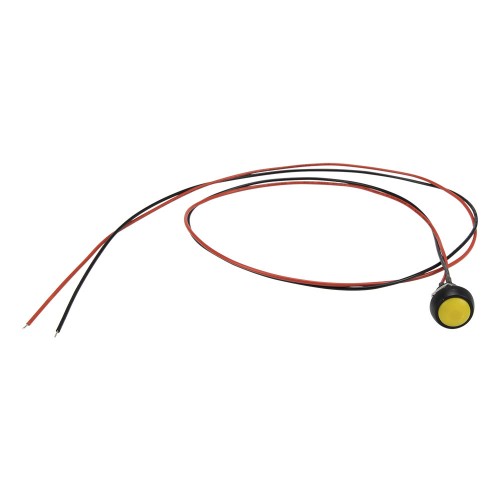 PBS-33B yellow 12mm mounting diameter reset (ON) - OFF 0.75m cable round push button switch