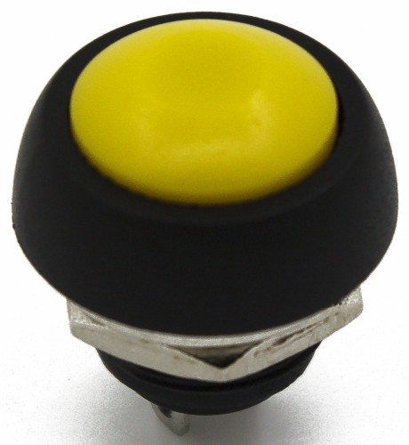PBS-33B yellow 12mm mounting diameter reset (ON) - OFF round push button switch