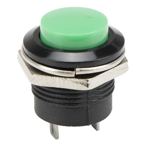 R13-507 green 16mm mounting diameter reset (ON) - OFF round push button switch