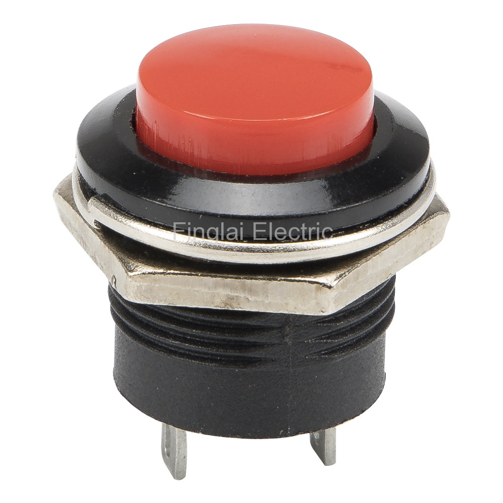 16mm Red LED Push Button Switch – Momentary ON/OFF, IP67 Waterproof, 12V, NO/NC